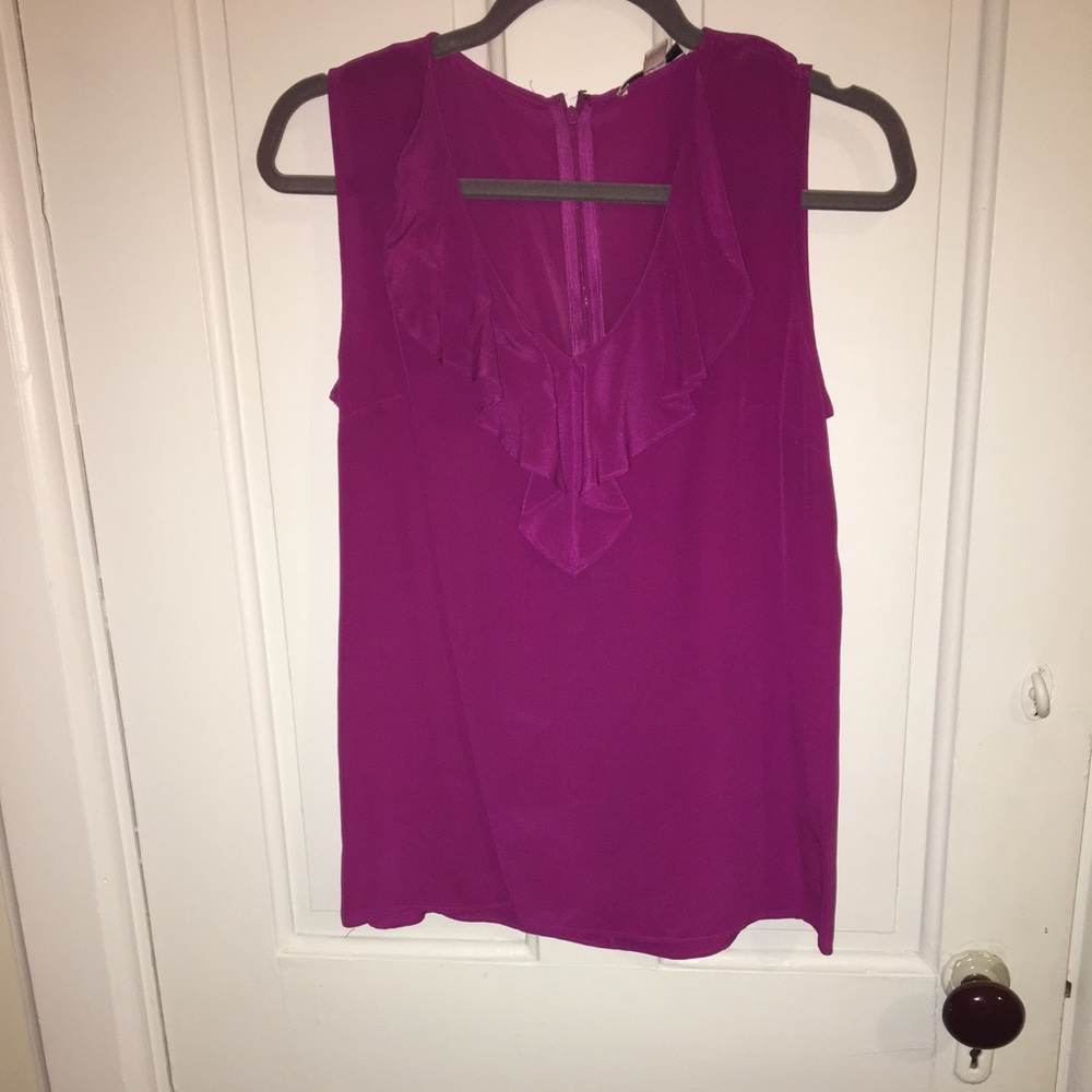 Magenta Banana Republic Silk Blouse